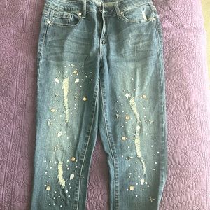 Seven 7 Bejeweled Skinny jeans